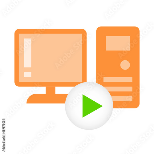 Computer flat icon.