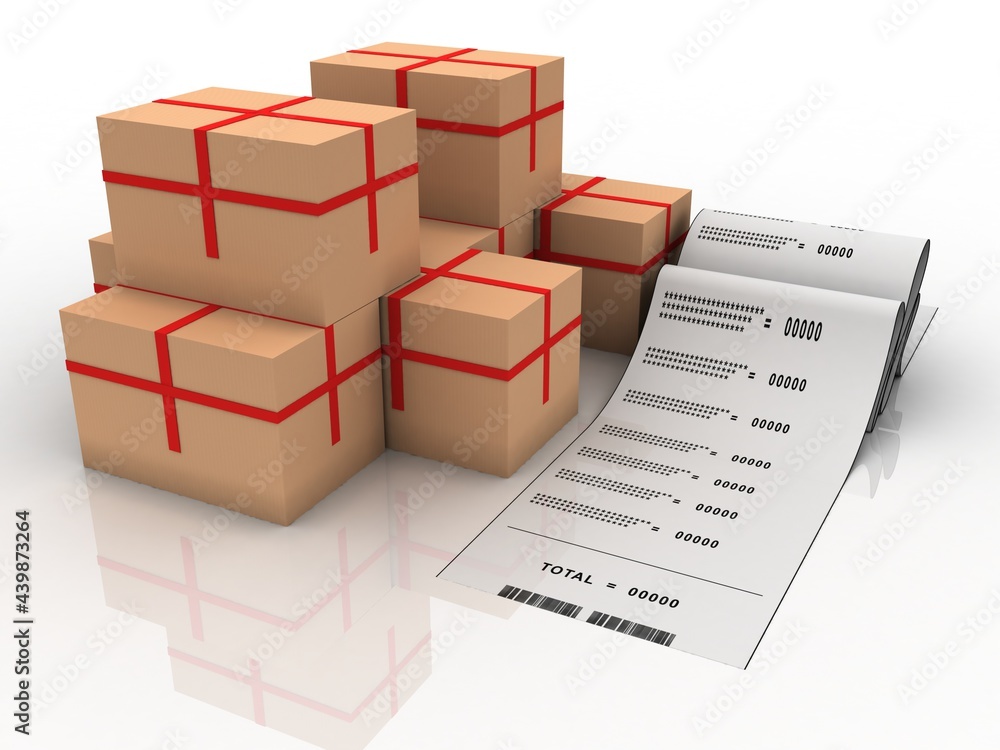 3d rendering Cardboard boxes with computer bill
3d rendering Cardboard boxes with computer bill