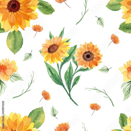 Pretty Summer Floral Seamless Pattern 