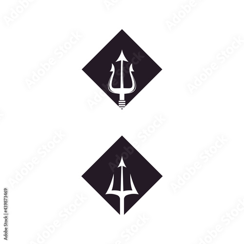 Tombak Trident Vintage dari Poseidon Neptune God Triton King desain logo