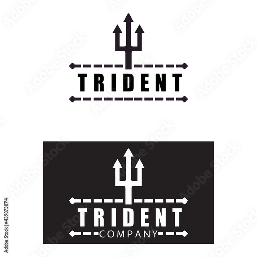 Tombak Trident Vintage dari Poseidon Neptune God Triton King desain logo
