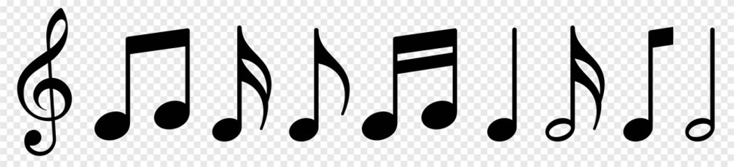 Music notes icon set, Music notes symbol, vector illustration