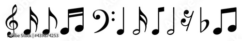 Music notes icon set, Music notes symbol, vector illustration
