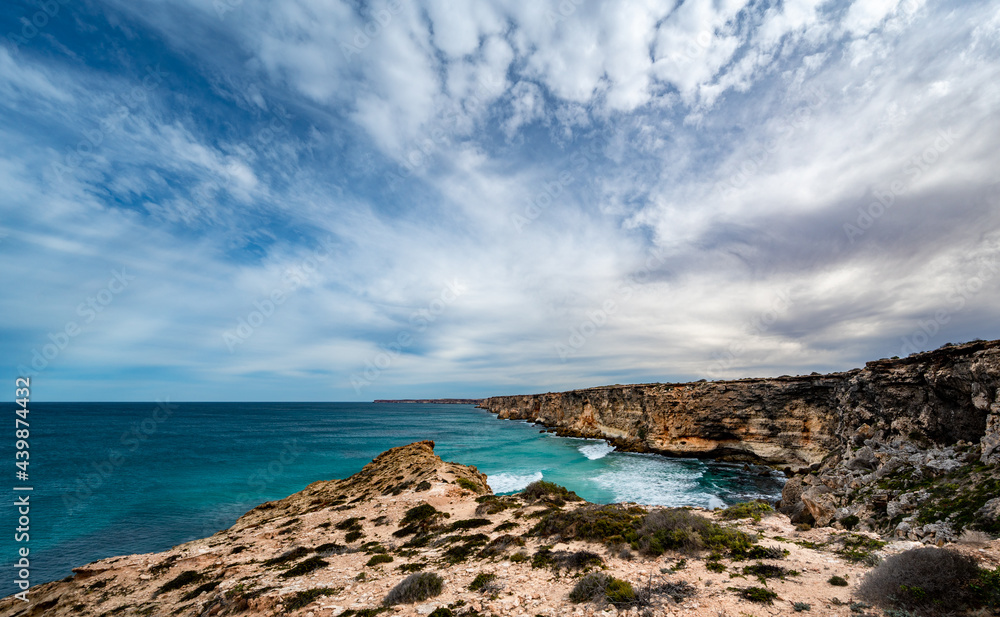 The Bunda Cliffs seen here at the Head of Bight are composed of three units of limestone and stretch 100 km along the Great Australian Bight.