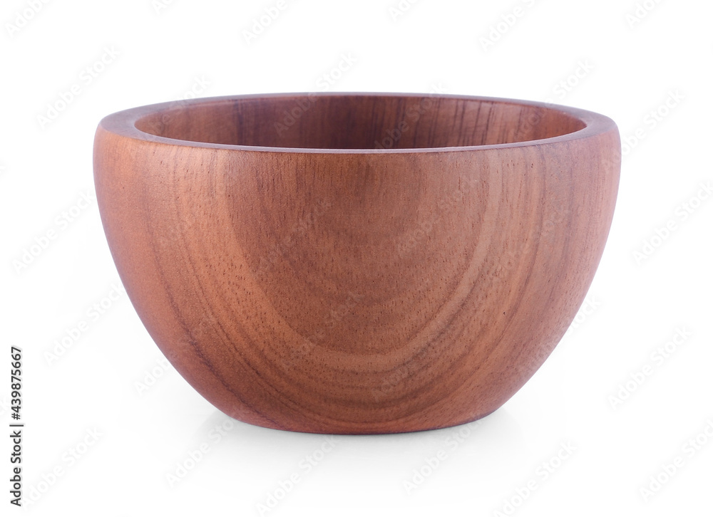 empty wood bowl on white background. empty wood bowl on white background.