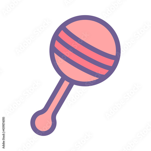 Baby rattle toy in vector icon