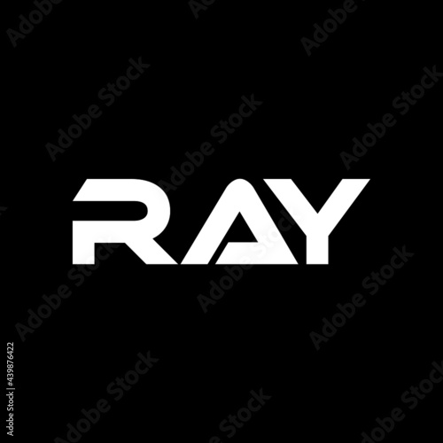 RAY letter logo design with black background in illustrator, vector logo modern alphabet font overlap style. calligraphy designs for logo, Poster, Invitation, etc.