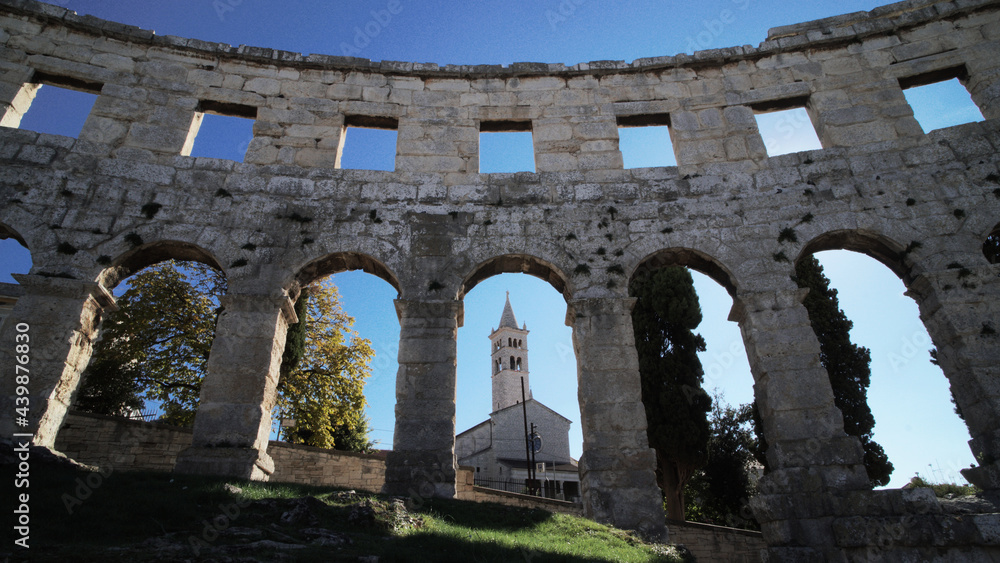 roman amphitheatre in pula country, Croatia