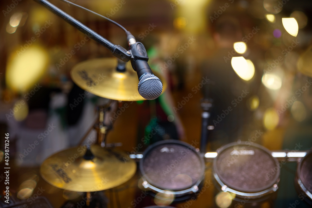 Naklejka premium microphone on stage