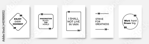 Inspirational quote for your opportunities. Speech bubbles with quote marks. Vector illustration