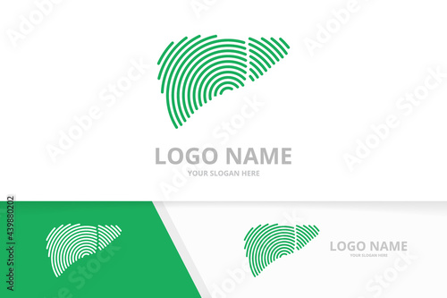 Liver human organ logo. Liver anatomy logotype design template.