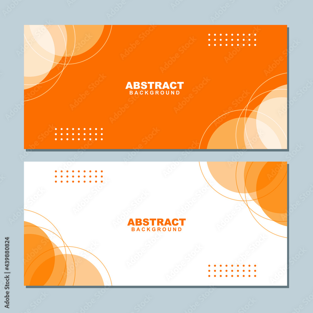 Illustration set vector of abstract business white and orange background color with orange and white element. Good to use for banner, social media template, poster and flyer template, etc