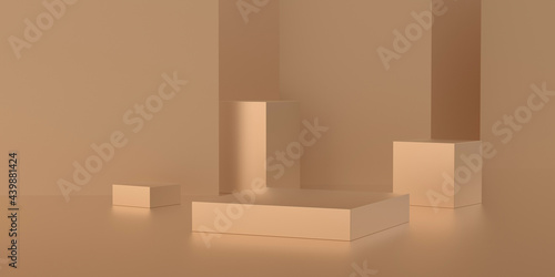 3D rendering of gold geometry background