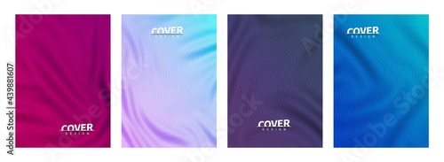 Luxury silk fabric cover design. Set of elegant cover, magazine, poster for use in typography. Trendy vector background template.