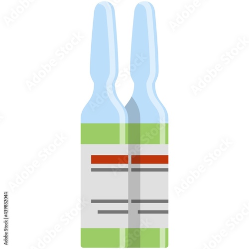 Ampoule vector, vaccine bottle isolated, cosmetic vial