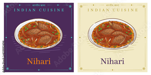 Nalli Nihari beef stew Indian slow braised cooked meat dish
