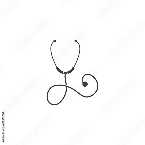 Medical health vector health logo with cross and stethoscope icon symbol. This logo is suitable for hospital and clinic.