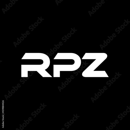 RPZ letter logo design with black background in illustrator, vector logo modern alphabet font overlap style. calligraphy designs for logo, Poster, Invitation, etc.