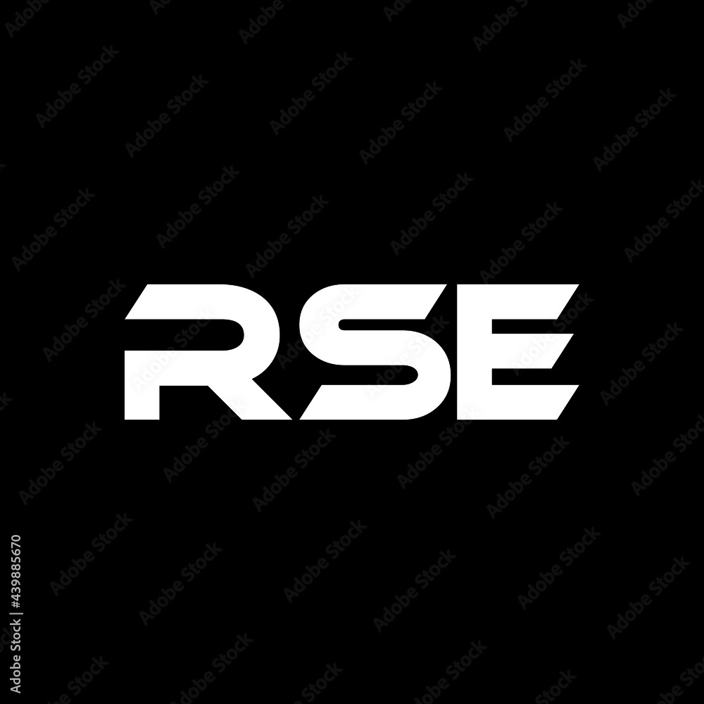 Rse Lettering RSE letter logo design with back background in illustrator, vector logo ...