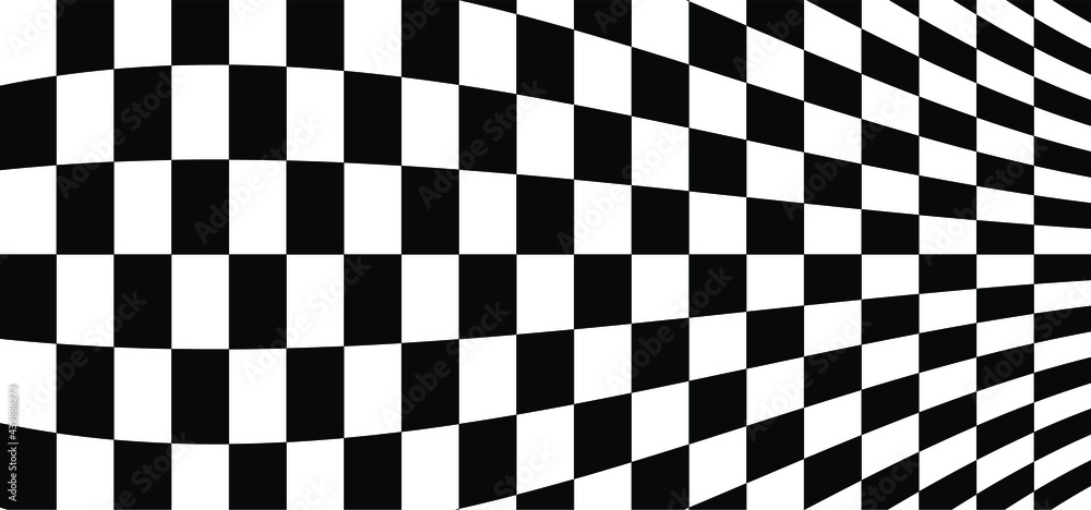Fototapeta premium Checker pattern. square, squares wave. Checkered background Vector Geometric Seamless black and white tile.