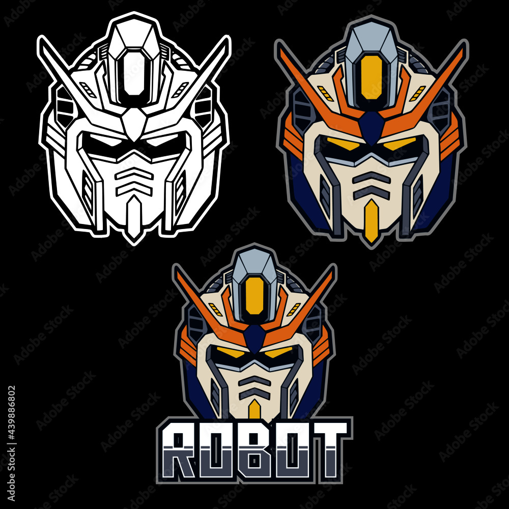 robot head illustration pack, suitable for sticker design, tshirt design, coloring book, etc robot head illustration pack, suitable for sticker design, tshirt design, coloring book, etc