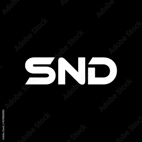 SND letter logo design with black background in illustrator, vector logo modern alphabet font overlap style. calligraphy designs for logo, Poster, Invitation, etc.