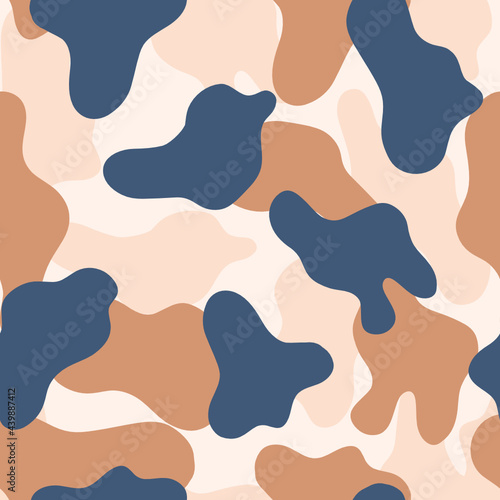 Modern abstract camouflage hand-drawn vector seamless pattern - for fabric, wrapping, textile, wallpaper, background.