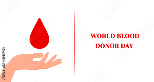Red donor day. World blood donor day Vector illustration. Banner template.  Care, help. Blood Donation Lifesaving and Hospital Assistance.