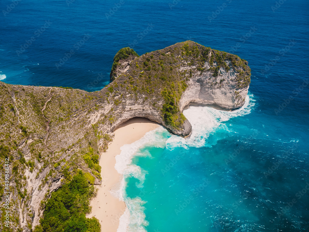 Popular Kelingking beach on Nusa Penida. Aerial view Stock Photo | Adobe  Stock