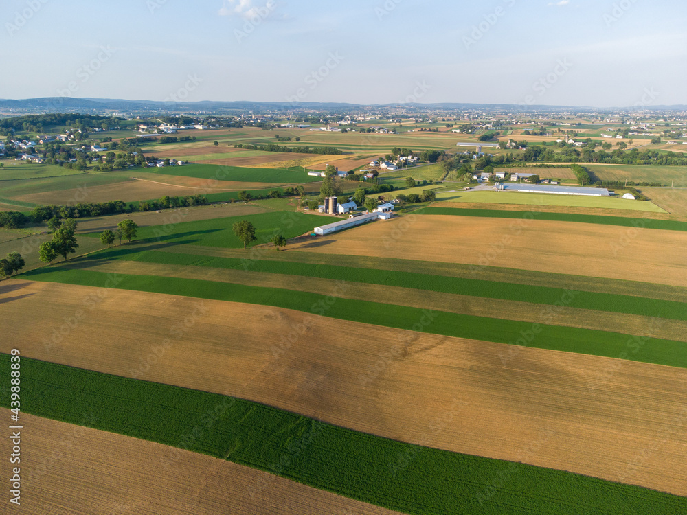 Aerial View of Farm and Farmland