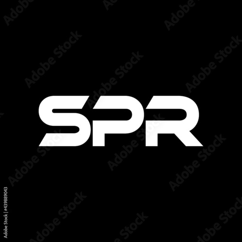 SPR letter logo design with black background in illustrator, vector logo modern alphabet font overlap style. calligraphy designs for logo, Poster, Invitation, etc.