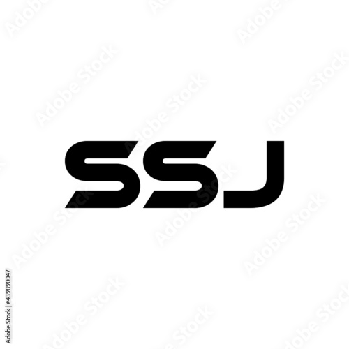 SSJ letter logo design with white background in illustrator, vector logo modern alphabet font overlap style. calligraphy designs for logo, Poster, Invitation, etc. photo