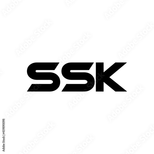 SSK letter logo design with white background in illustrator, vector logo modern alphabet font overlap style. calligraphy designs for logo, Poster, Invitation, etc. photo