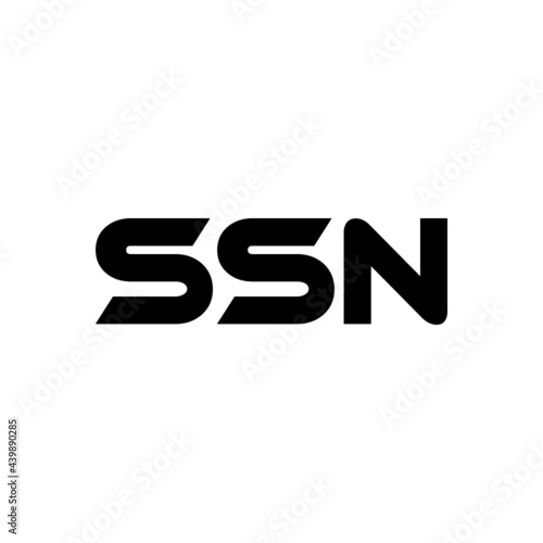SSN letter logo design with white background in illustrator, vector logo modern alphabet font overlap style. calligraphy designs for logo, Poster, Invitation, etc. photo
