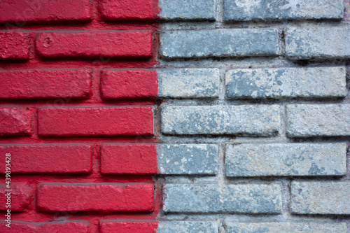 Abstract texture of brick and concrete background. Red and Gray background