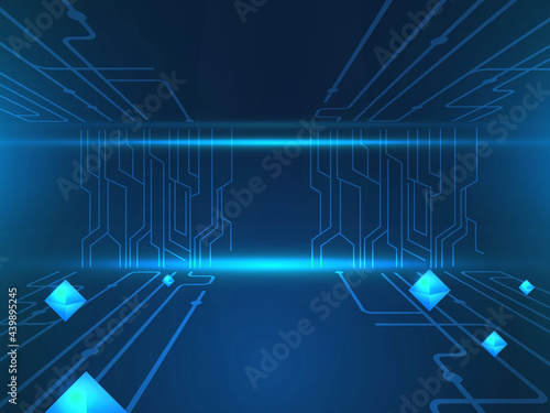 d illustration Abstract futuristic electronic circuit technology background