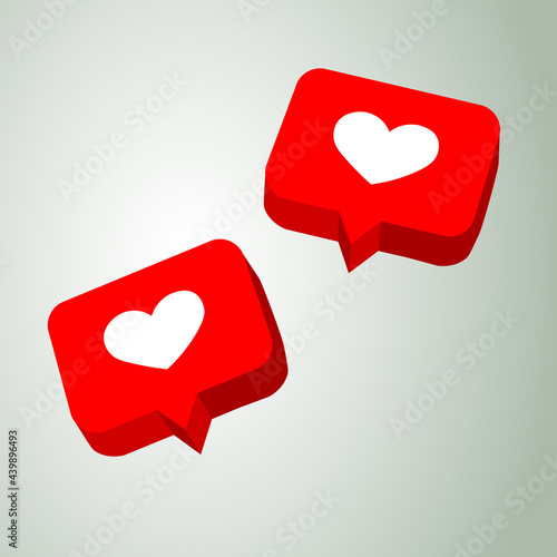 New Counter Notification Icon. Icon 1 like. Heart icon. Social media like. Follower. Vector illustration Vector EPS 10.