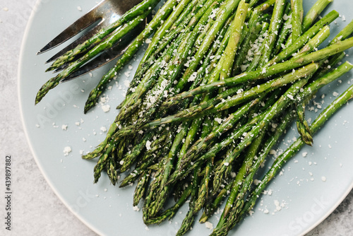 Roasted asparagus with Parmesan cheese photo