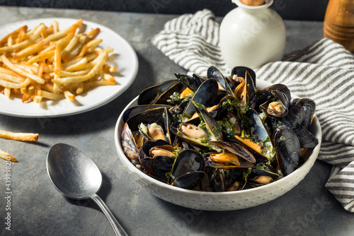 Homemade Moules Frites Mussels and Fries