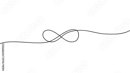 Infinity symbol drawn by one line isolated on white background. Repetitions or unlimited cycling. Vector illustration