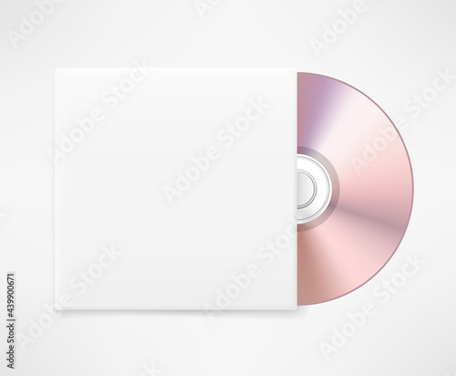Laser disc with paper cover vector mockup