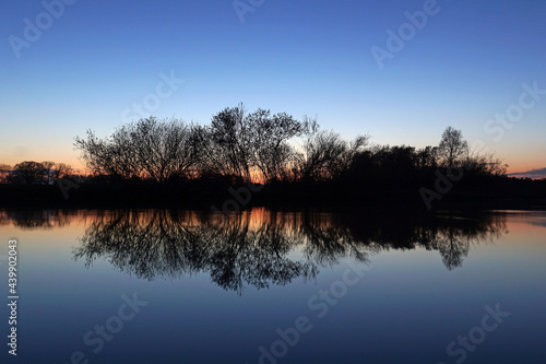River landscape after sunset