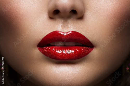 Tela Red Lips Close up