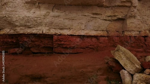 Hunstanton cliffs on a foggy November day photo