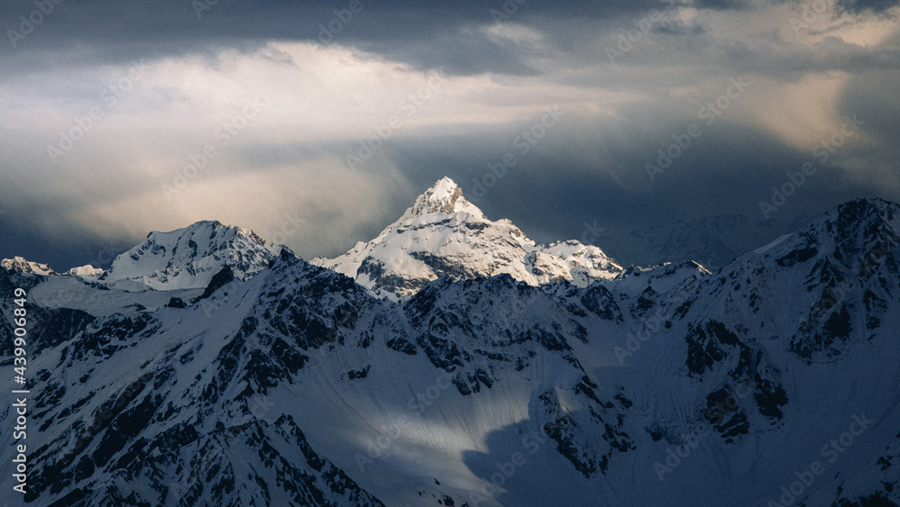 snow covered mountains