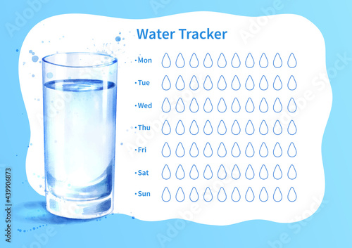 Vector template of water tracker