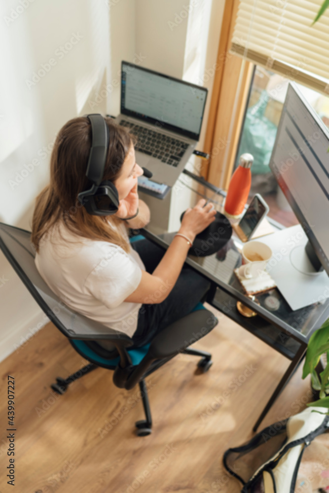 Anonymous Woman Working From Home Anonymous Woman Working From Home