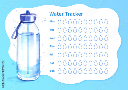 Vector template of water tracker