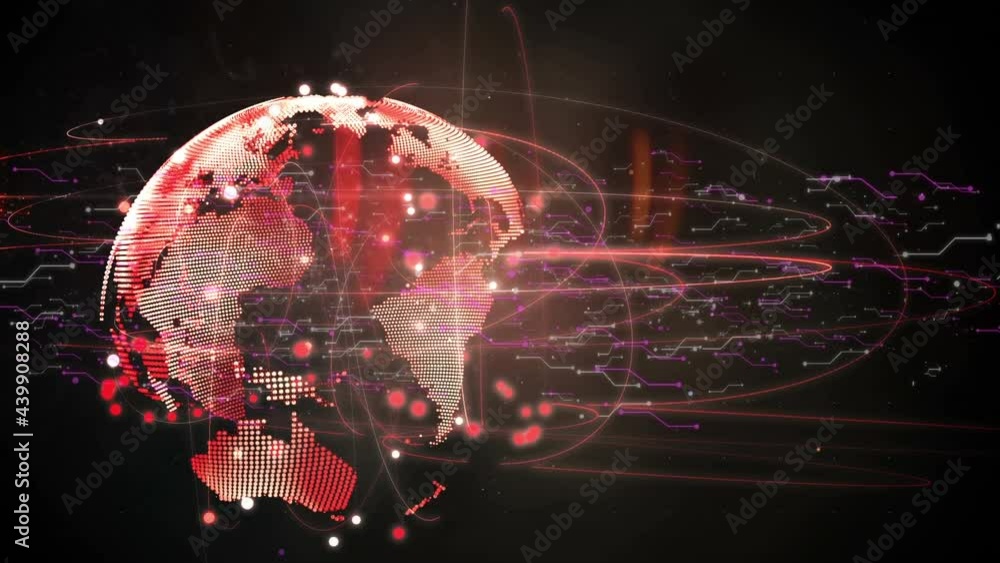 Animation of globe spinning with networks of connections Animation of globe spinning with networks of connections