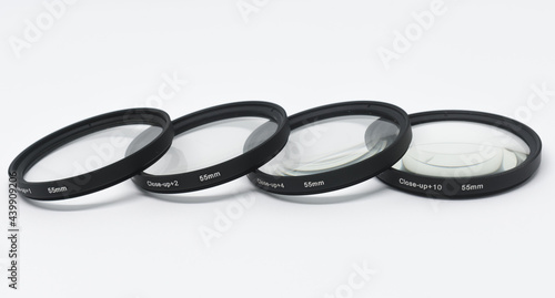 Quadro em tela Macro camera lens, close-up, +1 +2 +4 +10, white infinity background